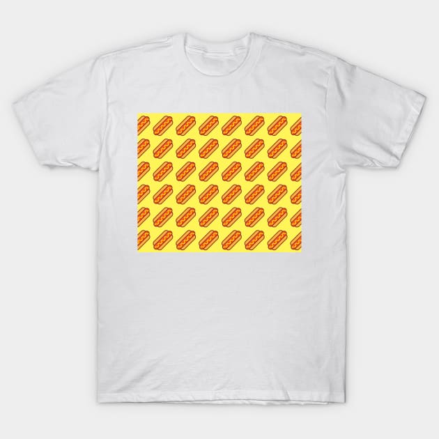 Hot Dog Pattern T-Shirt by timegraf